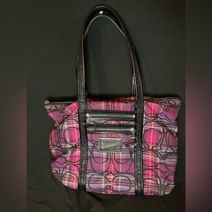 HOST PICK 🩷 Coach Poppy EUC Tartan Glitter Plaid Glam Tote Purse-make offer!